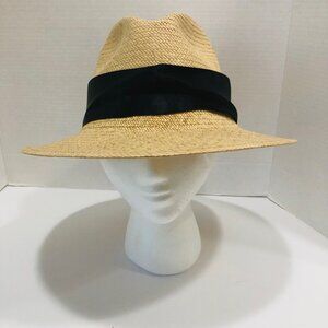 VTG Unihat By Texace Wide Brim Straw Hat Fedora Made In The USA Unisex